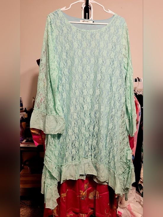 Origami Tops - NIP Origami Mint Lace Tunic